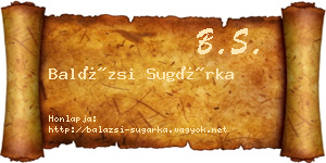 Balázsi Sugárka névjegykártya